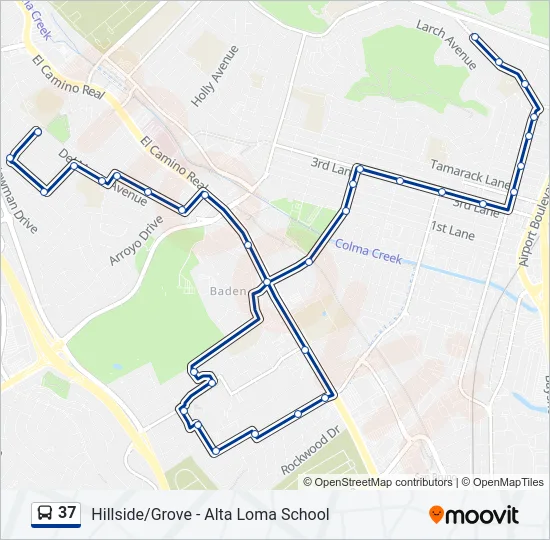 37 Bus Line Map