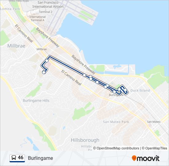 46 bus Line Map