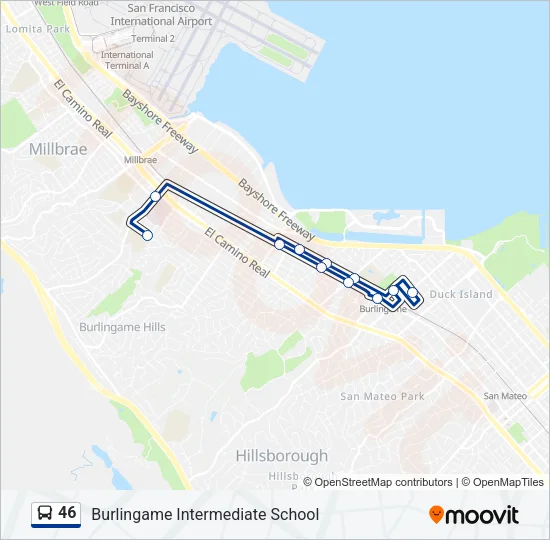 46 Bus Line Map