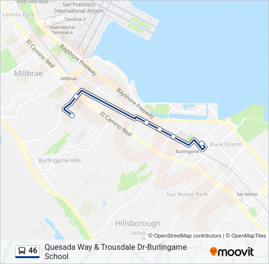 46 Bus Line Map