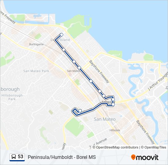 53 bus Line Map