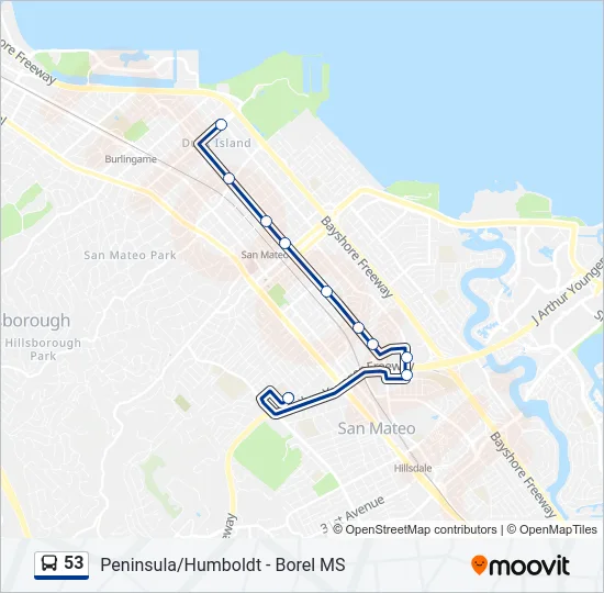 53 Bus Line Map