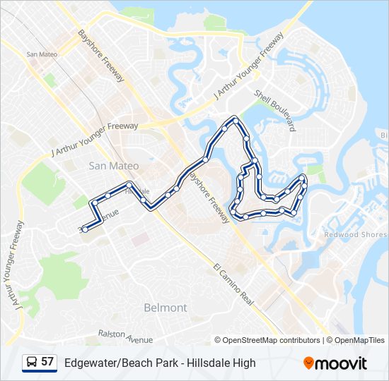 57 bus Line Map