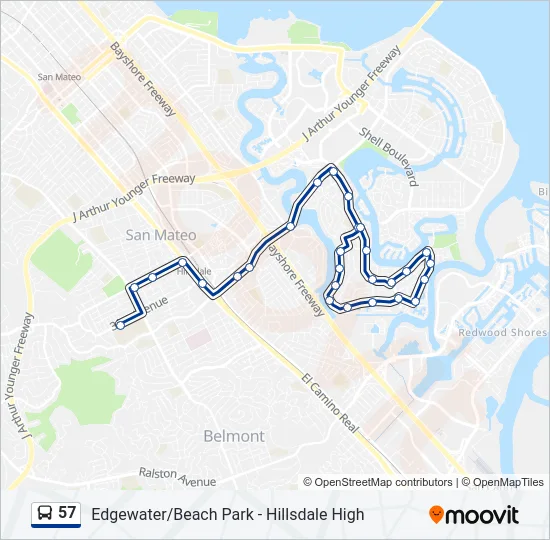 57 Bus Line Map