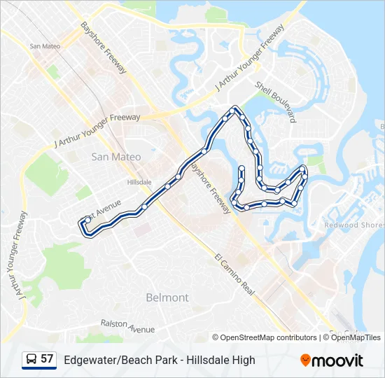 57 Bus Line Map