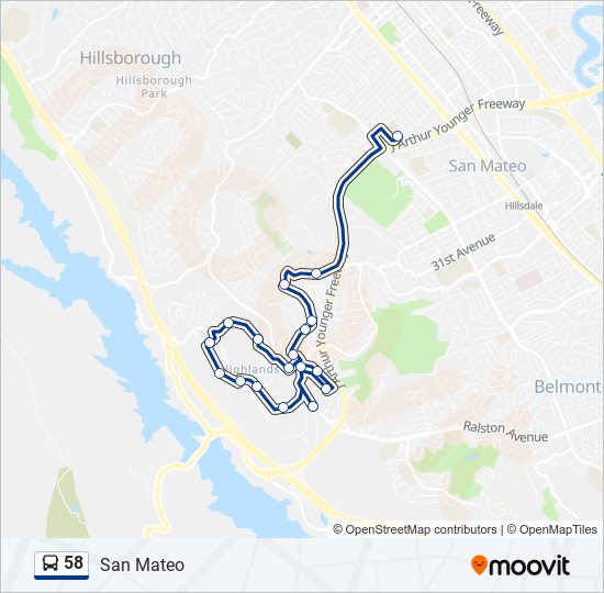 58 bus Line Map