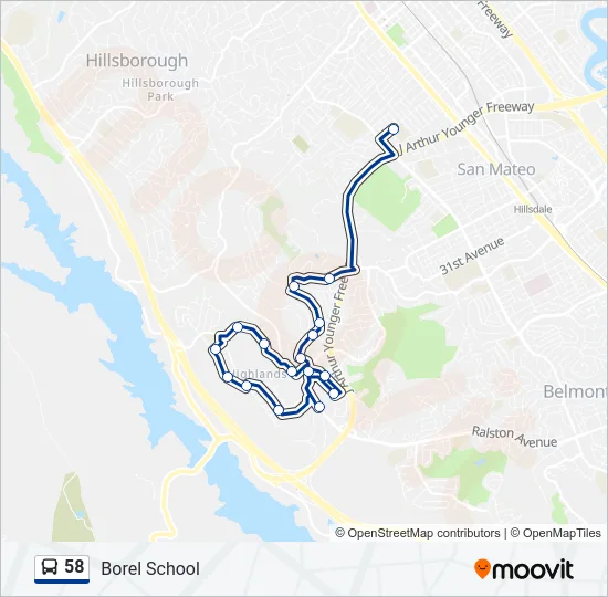 58 Bus Line Map
