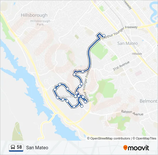 58 Bus Line Map