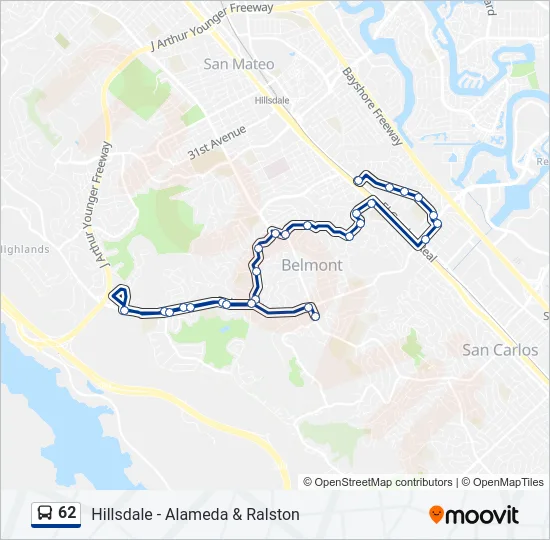 62 Bus Line Map