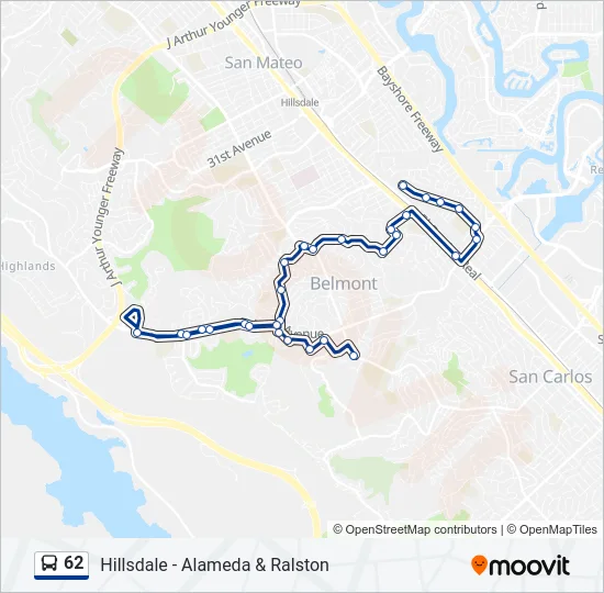 62 Bus Line Map