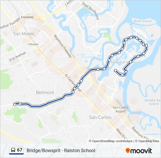 67 Bus Line Map