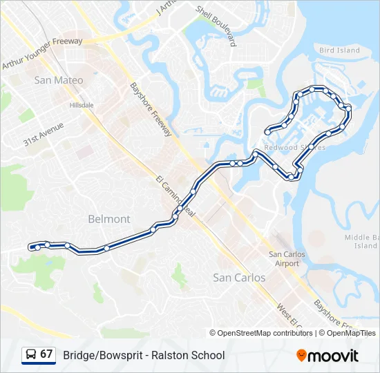67 Bus Line Map
