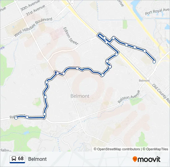 68 Bus Line Map