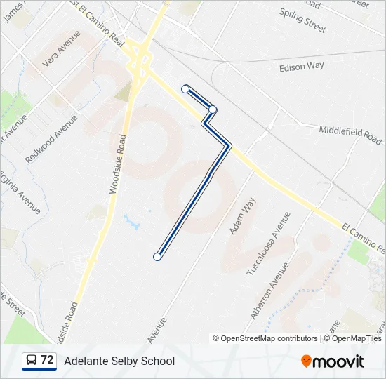 72 Bus Line Map