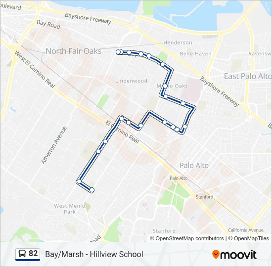 82 Bus Line Map