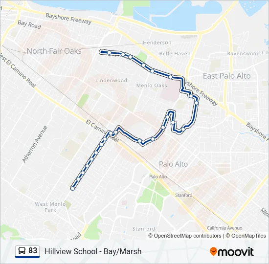83 Bus Line Map