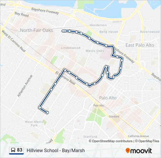83 Bus Line Map