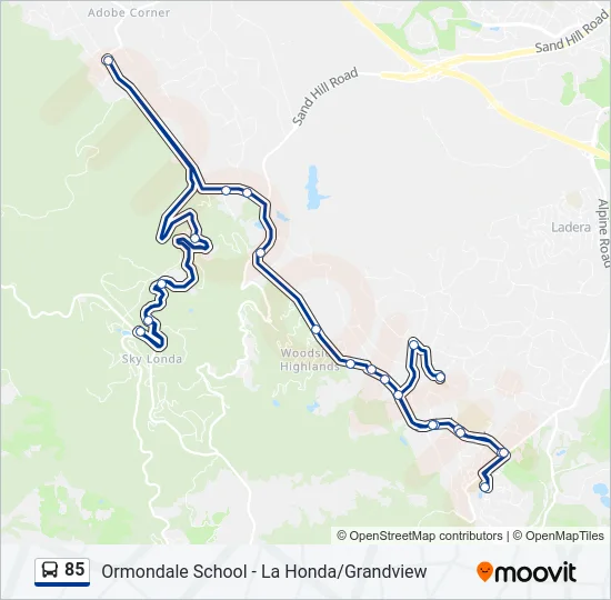 85 Bus Line Map