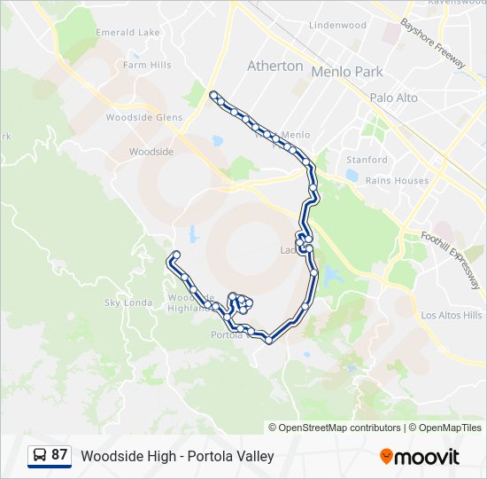 87 Route Schedules Stops Maps Portola Valley Updated 