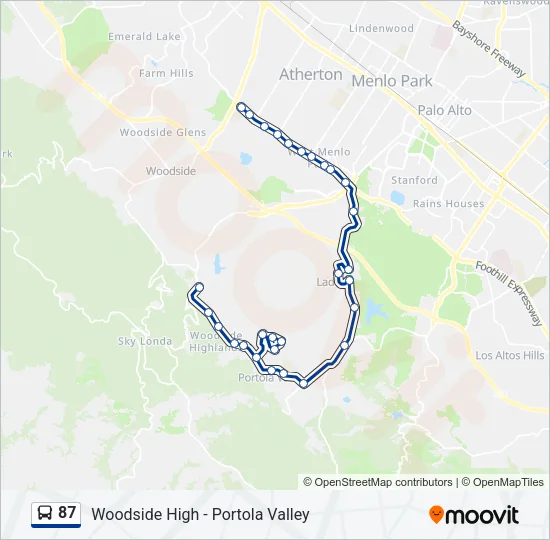 87 Bus Line Map