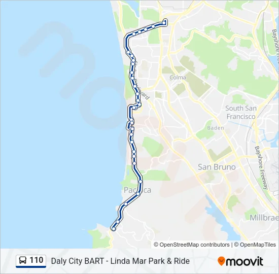 110 Bus Line Map