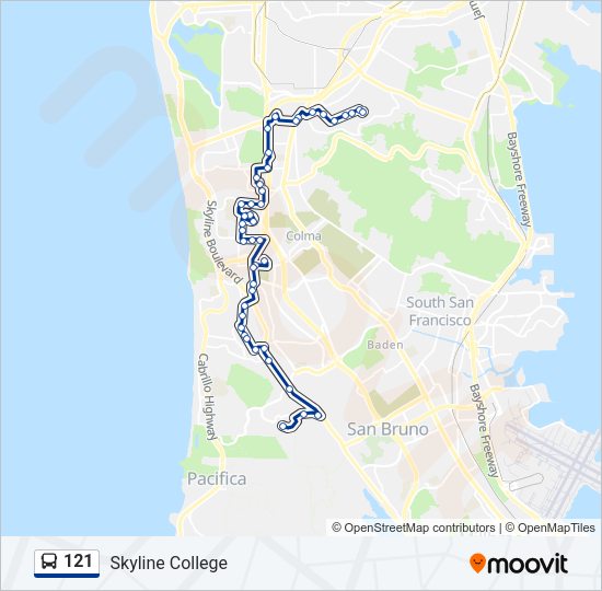 121 Bus Line Map