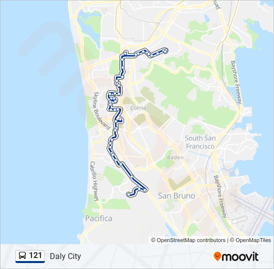 121 bus Line Map