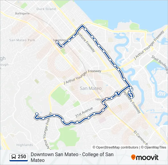 250 Bus Line Map