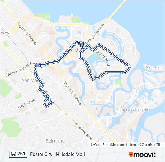 Mapa de 251 de autobús