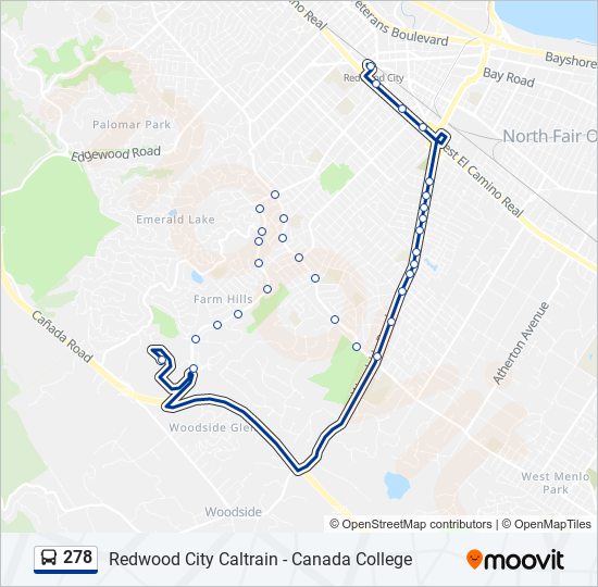 278 bus Line Map