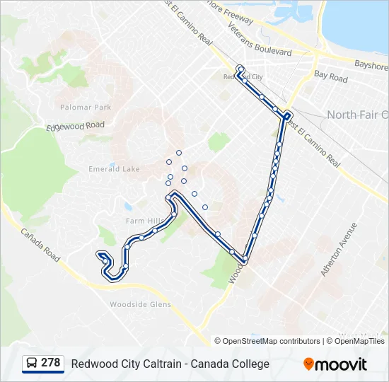 278 Bus Line Map