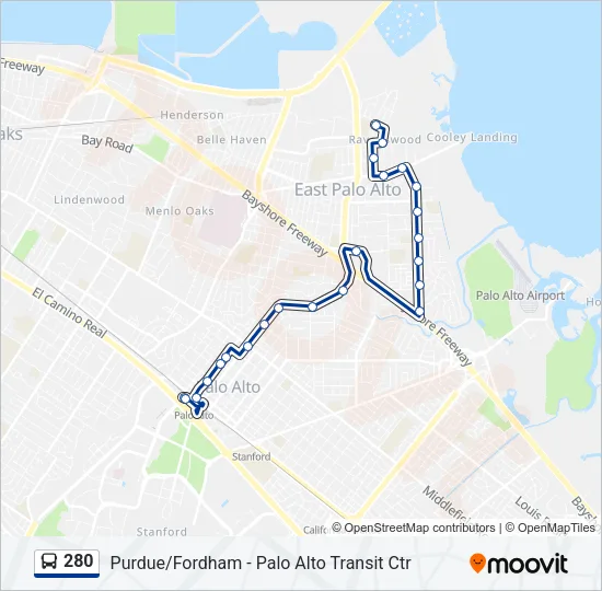 280 Bus Line Map