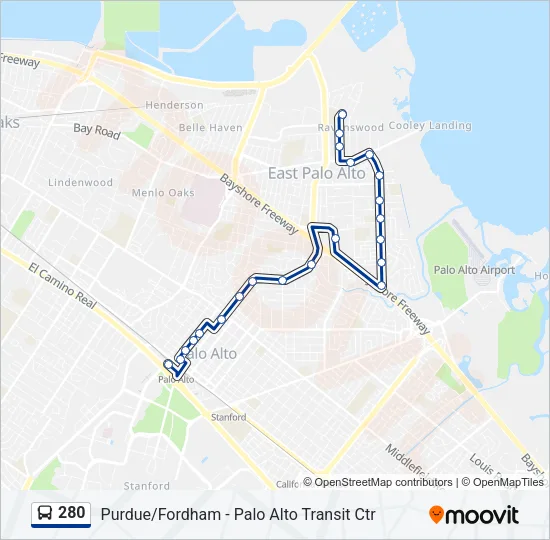 280 Bus Line Map