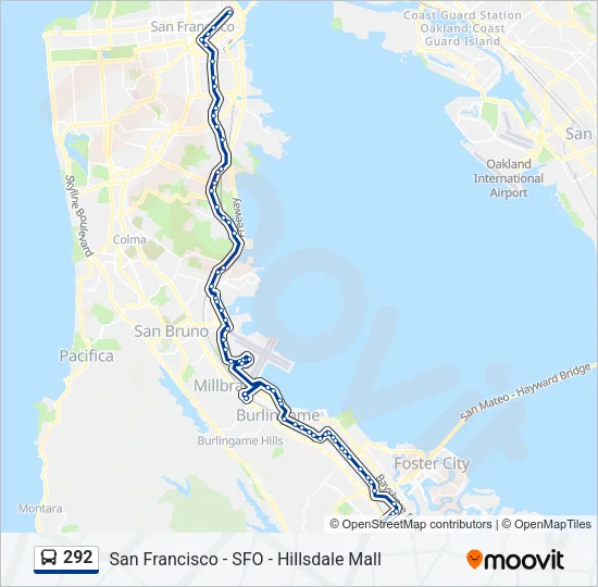 292 Bus Line Map
