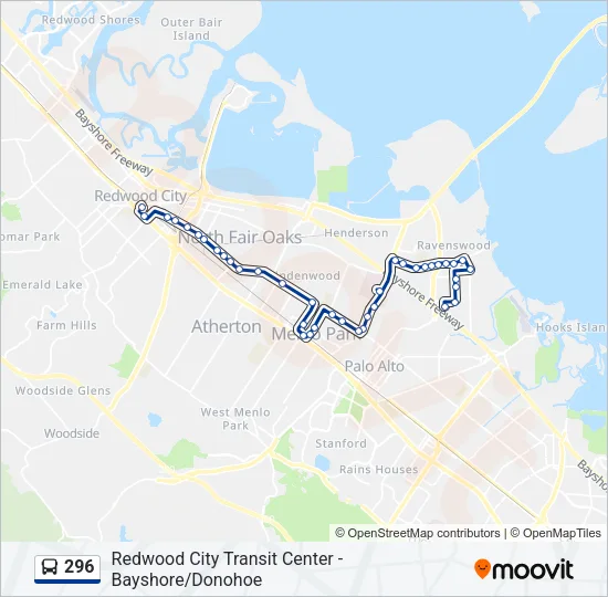 296 Bus Line Map