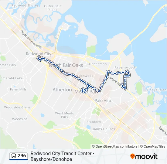 296 Bus Line Map