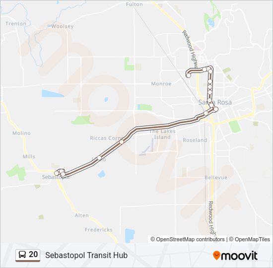 20 Bus Line Map