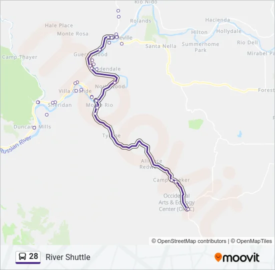 28 Bus Line Map