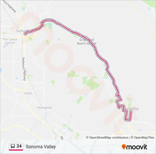 34 Bus Line Map