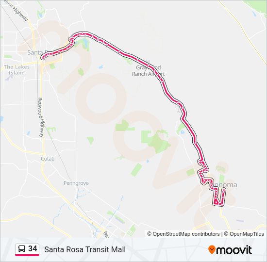 34 Bus Line Map