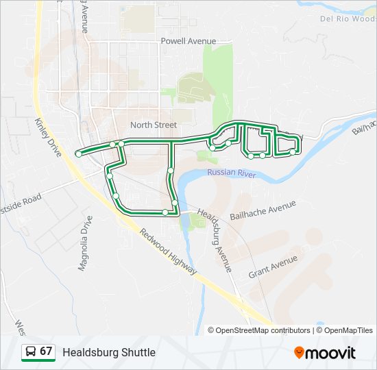 67 bus Line Map