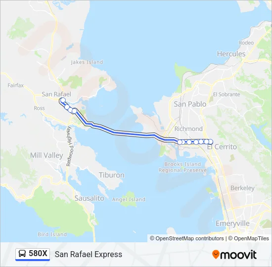 580X Bus Line Map