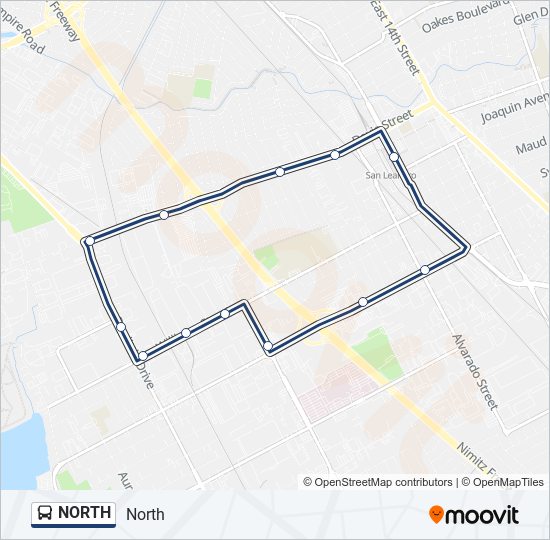 Mapa de NORTH de autobús