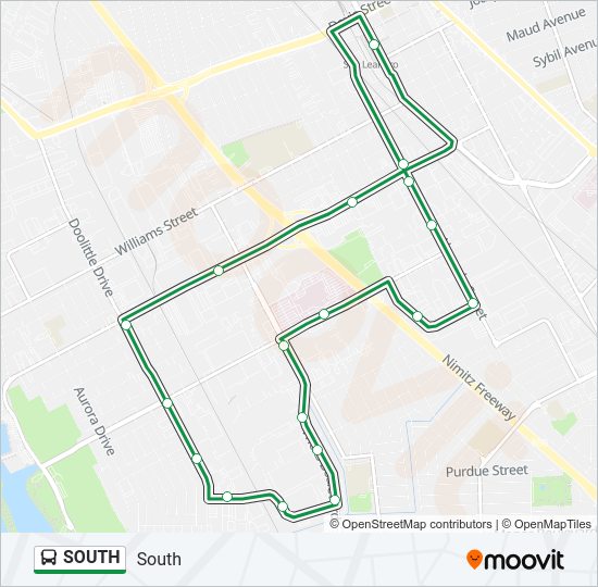 SOUTH Bus Line Map