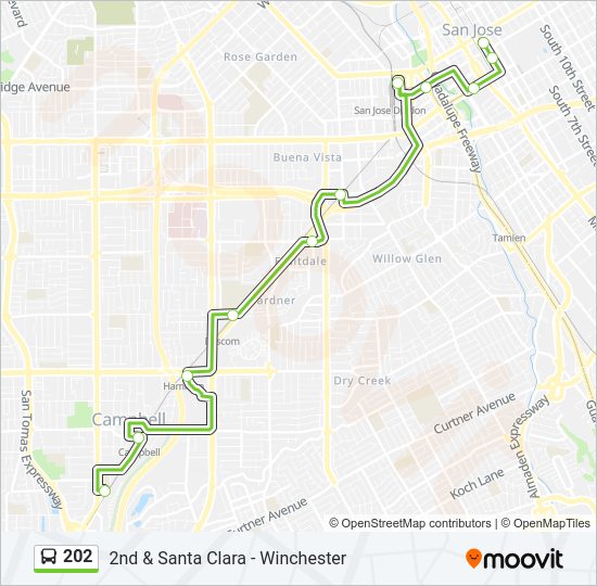 202 bus Line Map