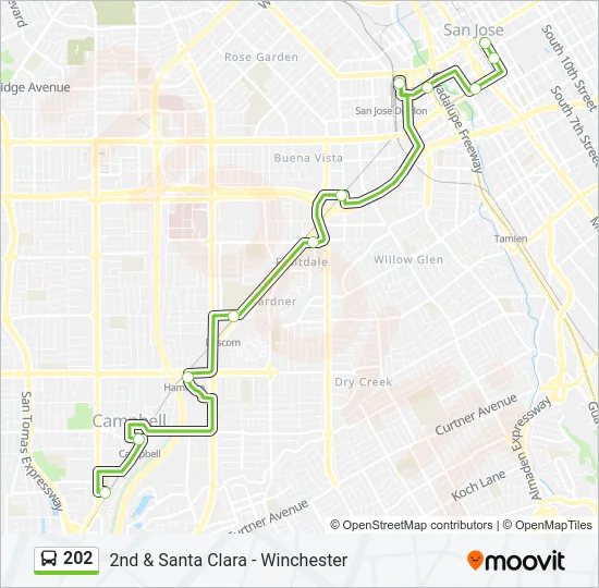 202 Bus Line Map