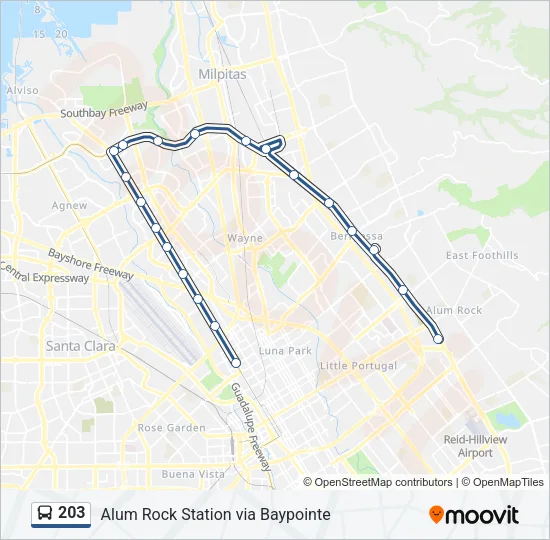 203 Bus Line Map