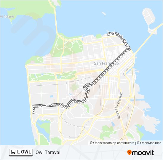 L OWL Bus Line Map