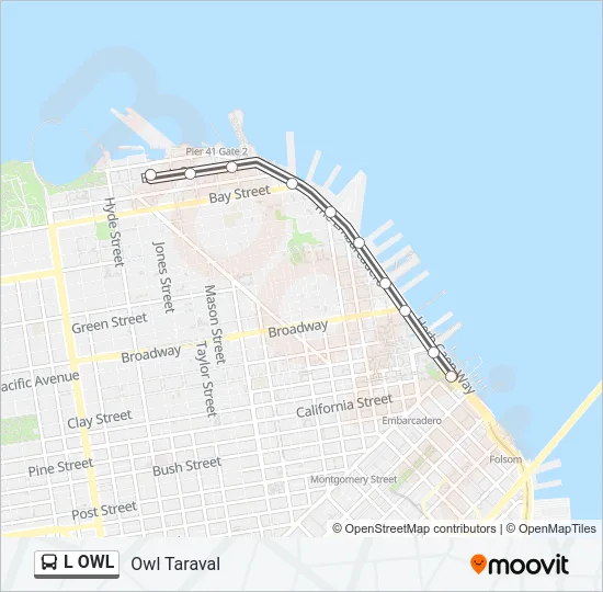 L OWL Bus Line Map