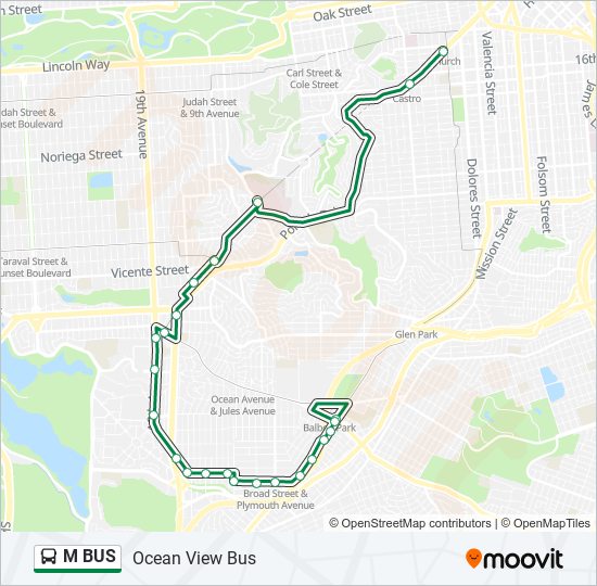 Mapa de M BUS de autobús